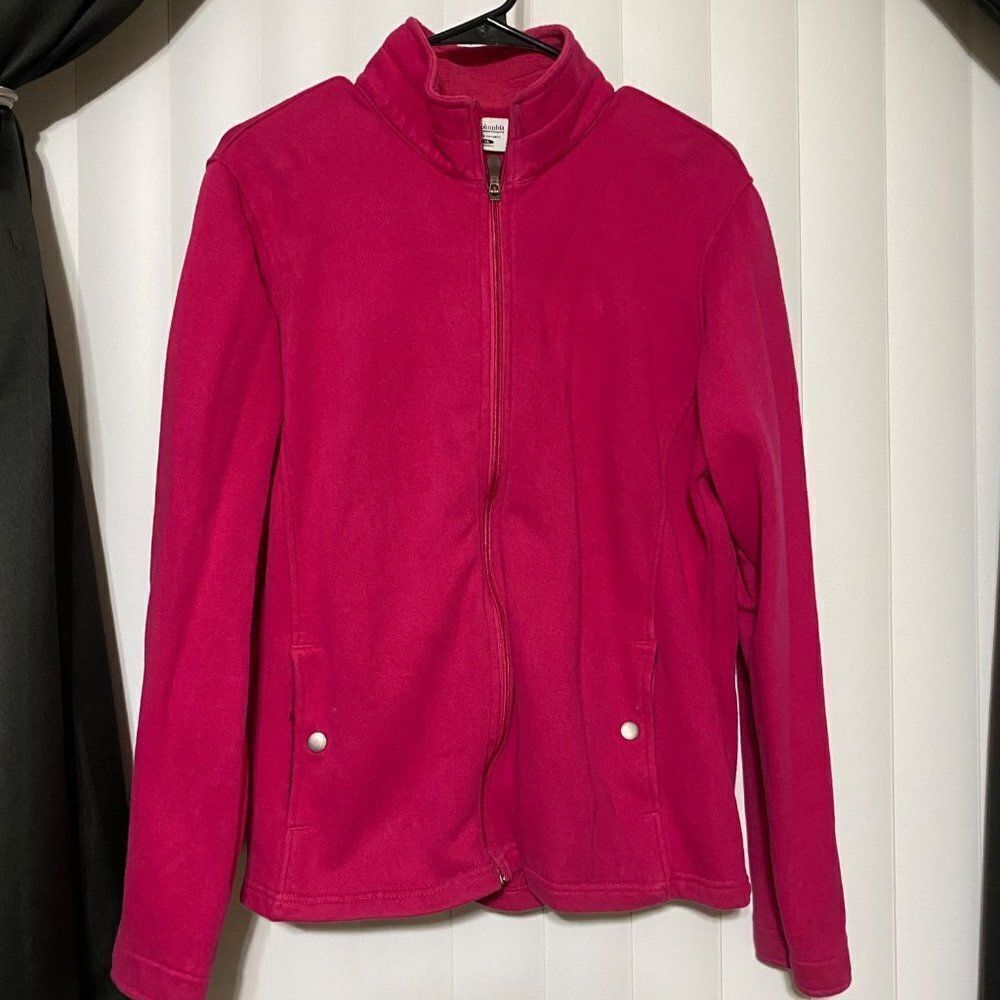 Columbia Fuscia Fall sweater jacket, 2 front pockets